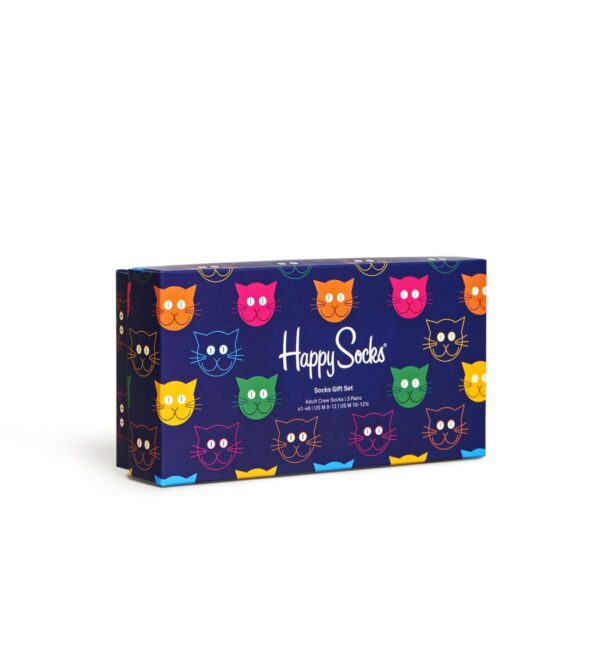 Happy Socks 3-Pack Mixed Cat Socks Gift Set (Size: 36-40)